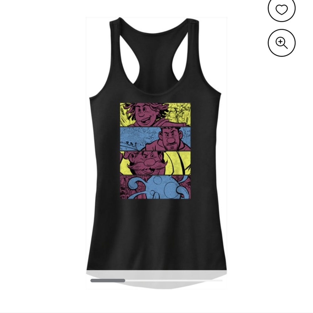 Disney's Strange World Clade Family Comic Strips Racerback Tank Top Black XL
